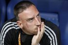 Francouzský útočník Frank Ribéry byl jen na tribuně, i když je největší hvězdou týmu. Byl v trestu za vyloučení ze semifinále proti Lyonu.