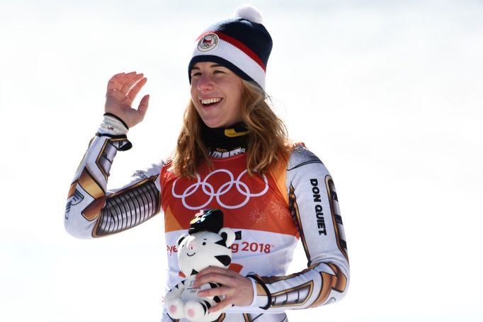 Ester Ledecká v super-G na ZOH 2018