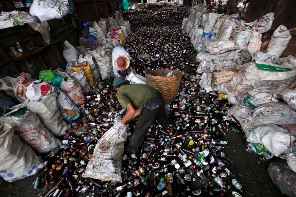 Skladiště odpadu v Bangkoku