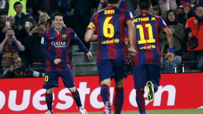 Lionel Messi slaví jednu z branek.