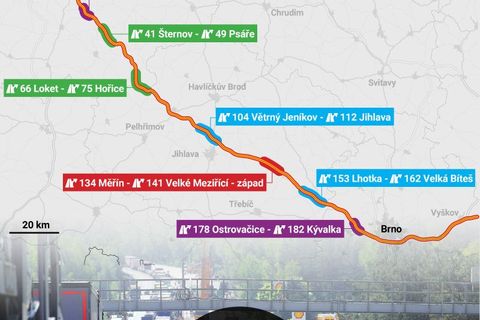 Grafika: Prokletá dálnice D1. Opravy nabírají další zpoždění