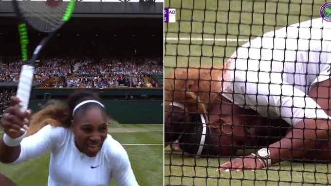 Serena skončila doslova na kolenou. Sledujte Wimbledonský Sociál