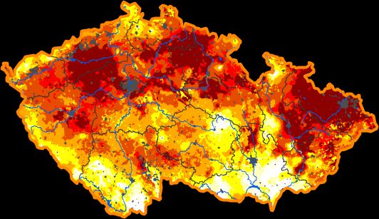 Intersucho mapa intenzity sucha 28. týden