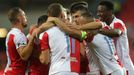 Slávistická radost v zápase 2. kola F:L Slavia - Příbram