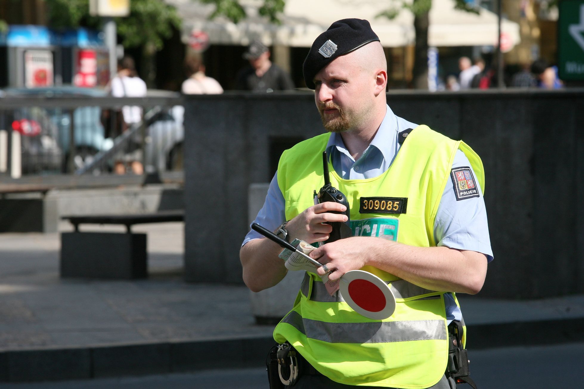 Dopravní policie, policista, silniční kontrola, ilustrační foto