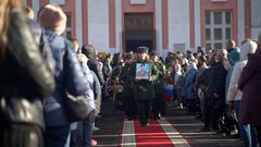 Pohřeb mobilizovaného ruského vojáka