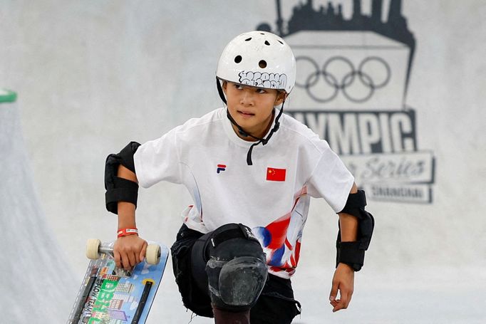 Skateboardistka Čeng Chao-chao