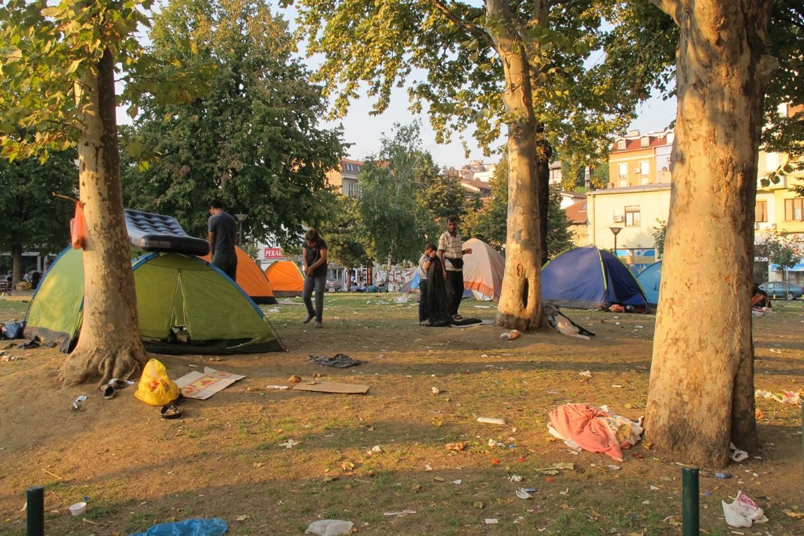 Uprchlický tábor v Bělehradu