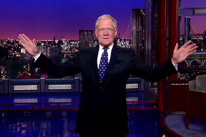 Moderátor David Letterman.