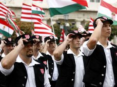 Členové a příznivci Jobbiku nedávno spálili na demonstraci vlajku Evropské unie.