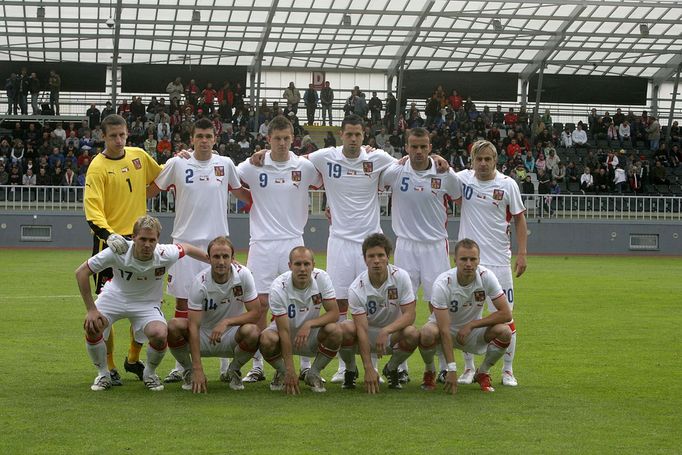 Čeští fotbalisté před přátelským utkáním s Maltou v roce 2009.