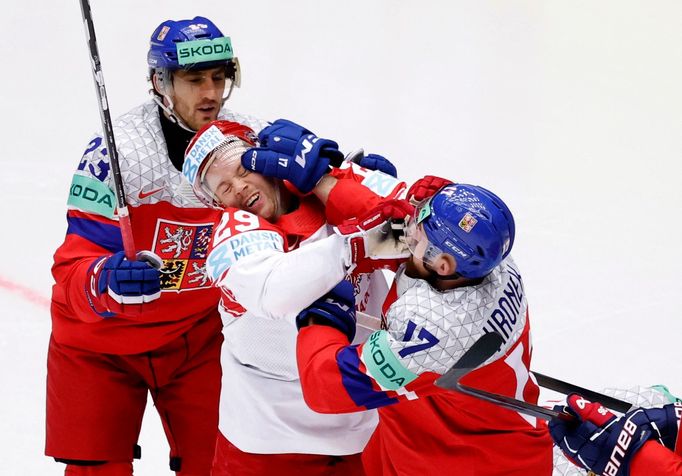 Ice Hockey - IIHF World Championships - Group B - Czech Republic v Denmark - Jyske Bank Boxen Arena, Herning, Denmark - May 12, 2025 Czech Republic's Filip Hronek in acti