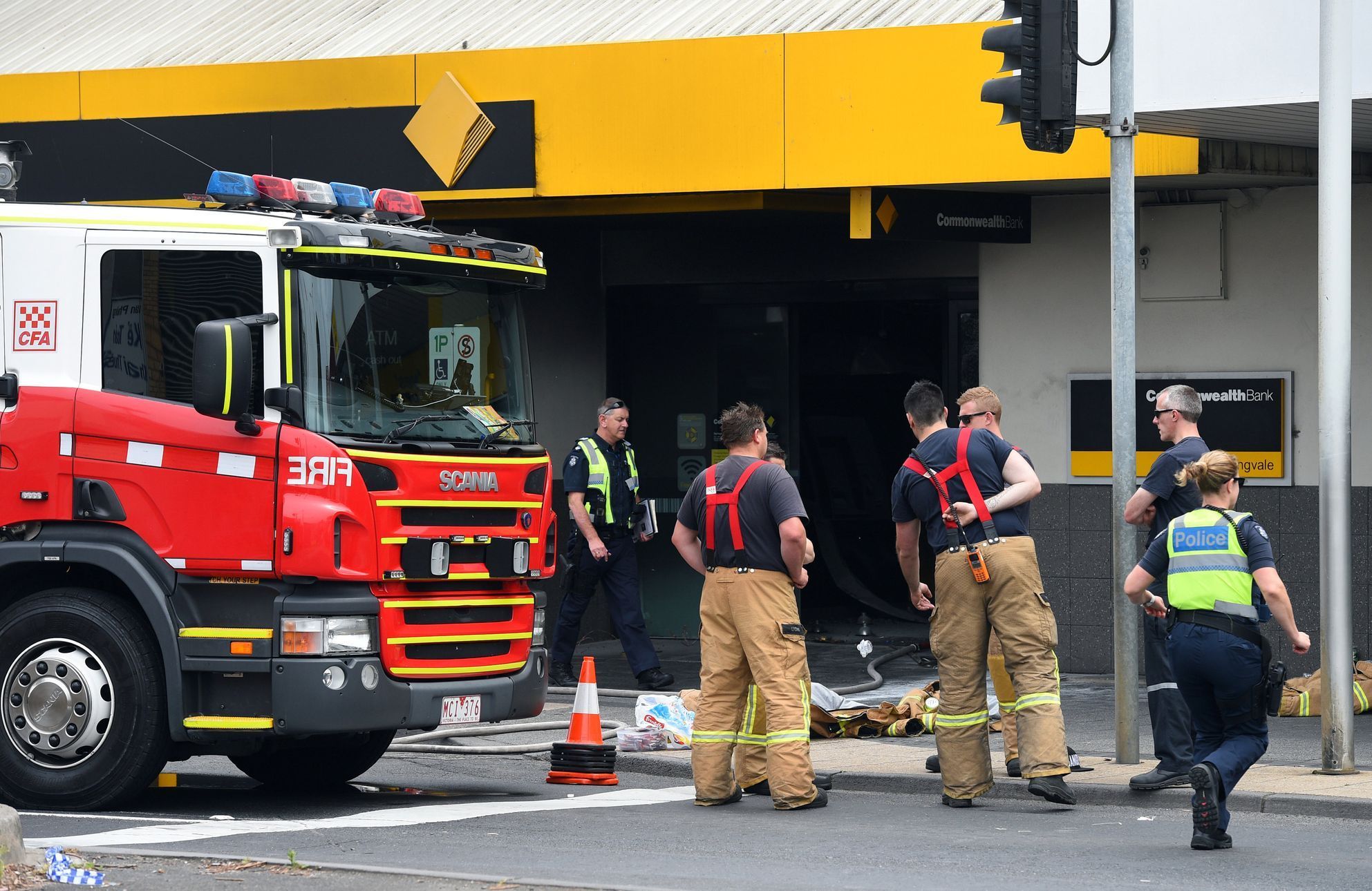 Australan-požár v bance v Melbourne