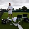 Roger Federer trénuje na Wimbledonu