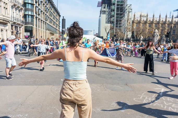 Londýn - Extinction Rebellion. Protesty proti změnám klimatu