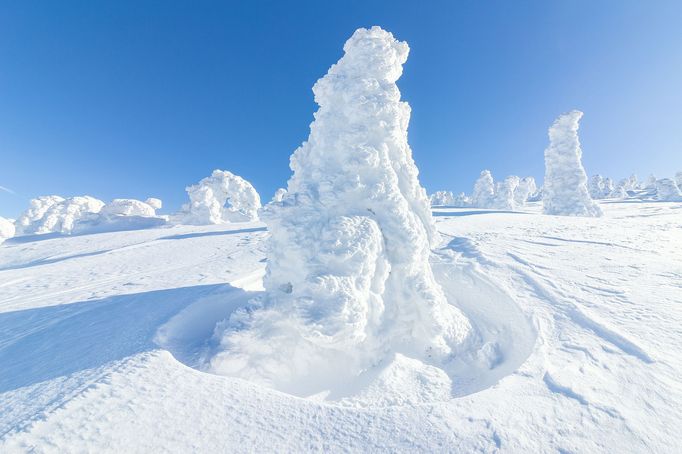 Krkonoše, zimní stezka z Lysé hory na Vrbatovu boudu