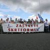 Demonstrace odborářů na Václavském náměstí v Praze