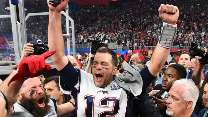 Tom Brady po loňském vítězství v Super Bowlu