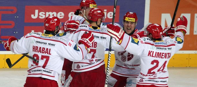 Hokej, extraliga, Sparta - Třinec: radost Třince