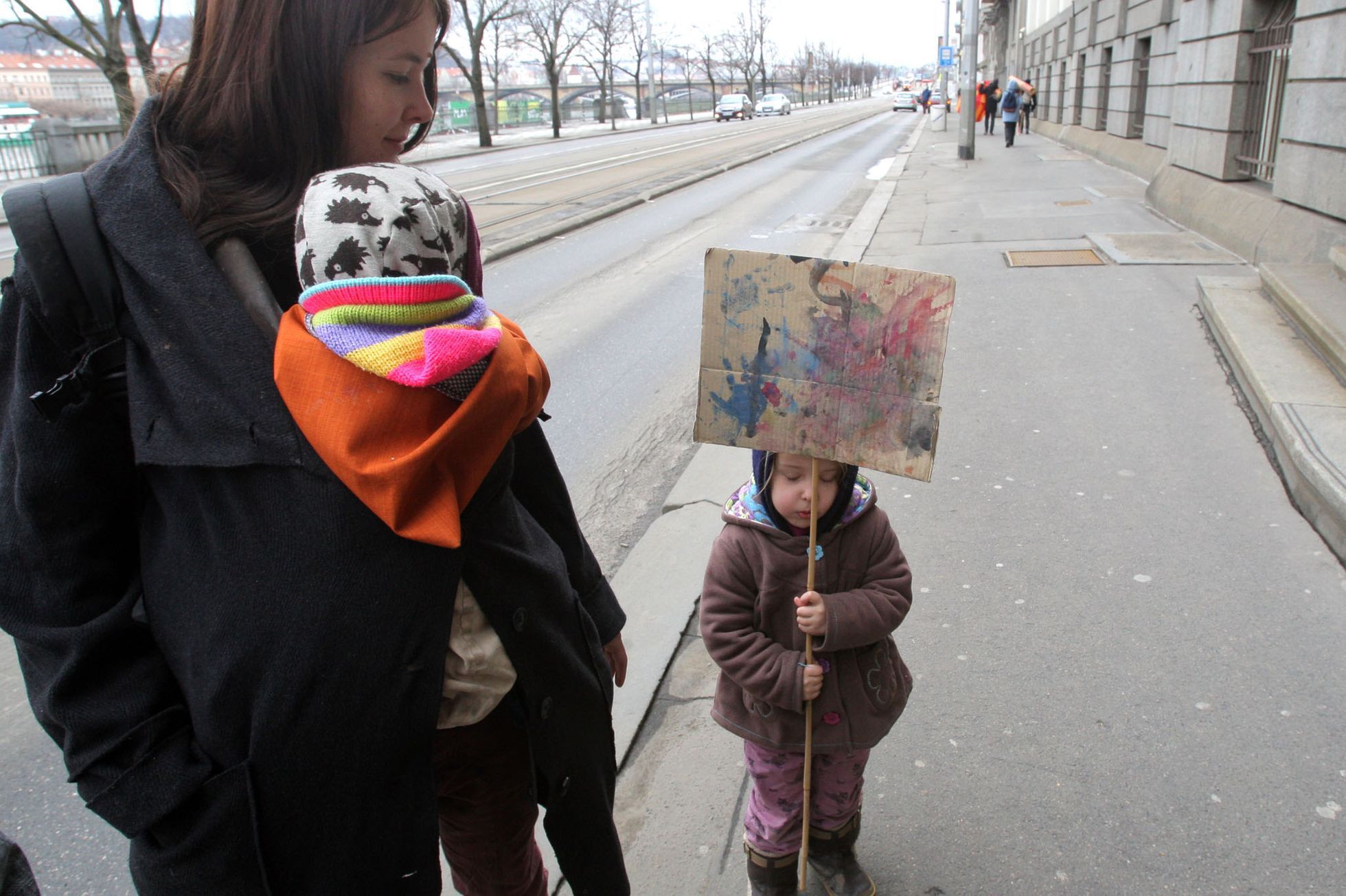Demonstranti z Kliniky na ÚZSVM