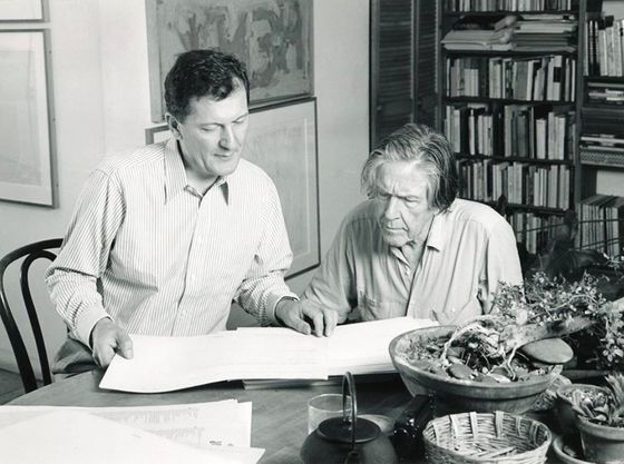 Petr Kotík a John Cage v roce 1992.