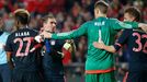 (L - R) Bayern Munich's David Alaba, Philipp Lahm, Manuel Neuer and Joshua Kimmich celebrate winning after the match