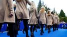 Wives of of U.S. Team players arrive for the opening ceremony of the 40th Ryder Cup at Gleneagles