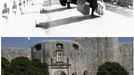 A combination picture shows people leaving Old Town in 1991 (top) and tourists walking out of Old Town in 2012 in Dubrovnik. The city of Dubrovnik was severely damaged due to the shelling by Serb-dominated Yugoslav troops during Croatia's 1991-95 war of independence. REUTERS/Antonio Bronic (CROATIA - Tags: CIVIL UNREST CONFLICT TRAVEL) Published: Čec. 31, 2012, 3:44 odp.