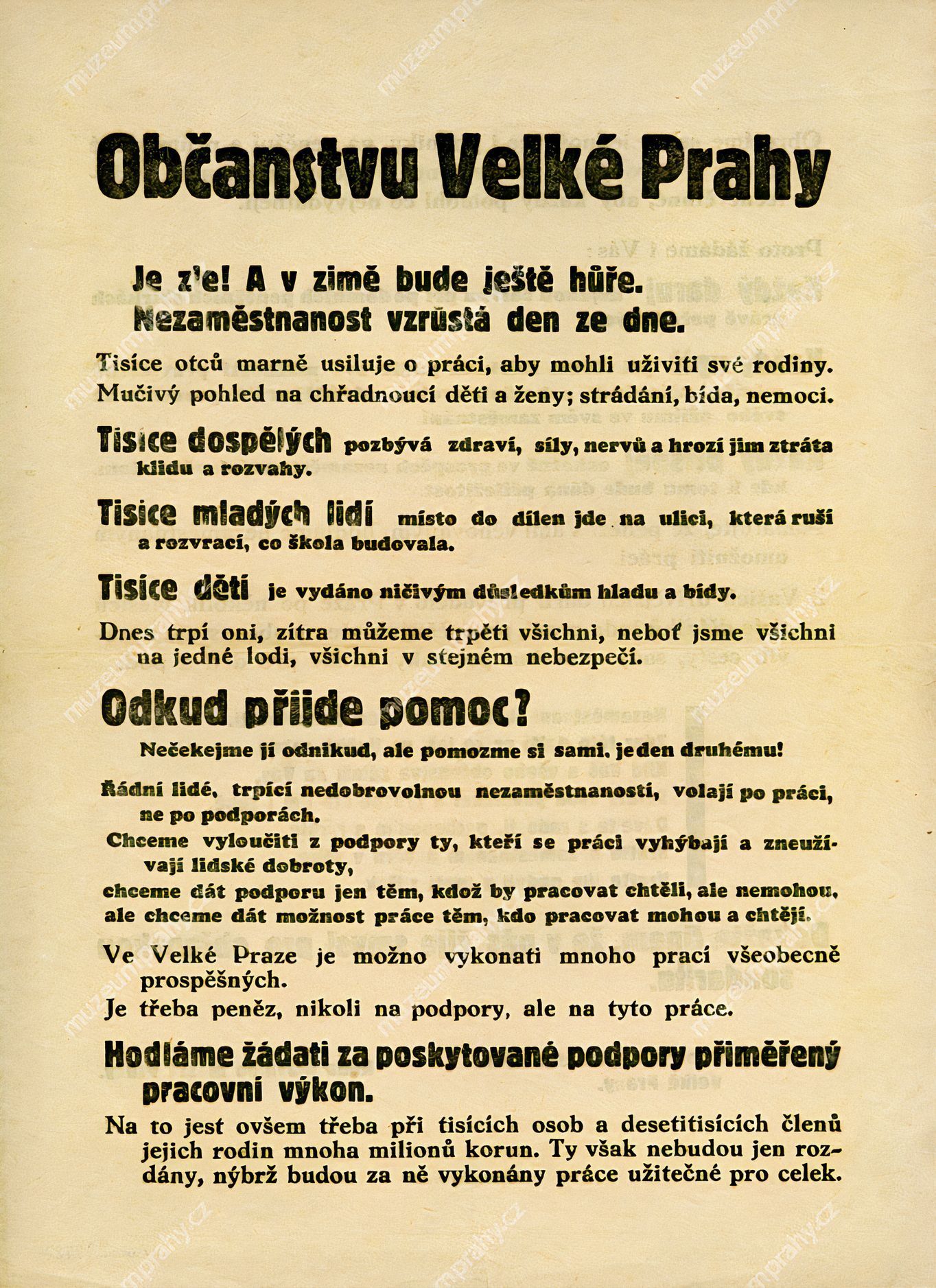 Chudá Praha, kniha, Muzeum hlavního města Prahy, historie, Domácí
