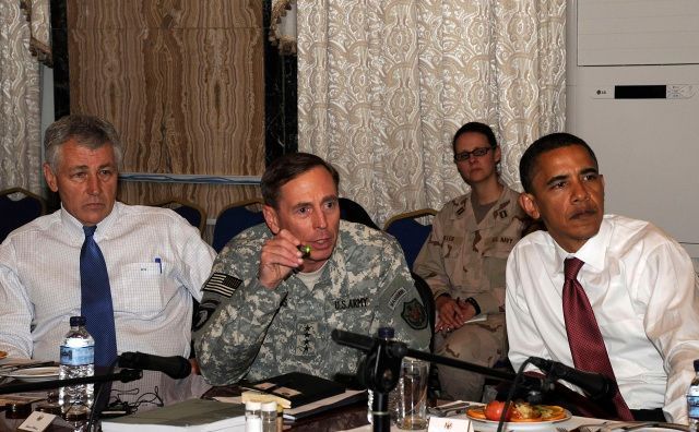 Hagel, Obama, Petraeus