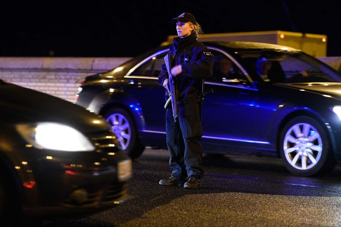 Germany vs Netherlands - International Friendly - HDI Arena, Hanover, Germany - 17/11/15. Heavy armed Police outside the stadium after match was called off. REUTERS/Fabia