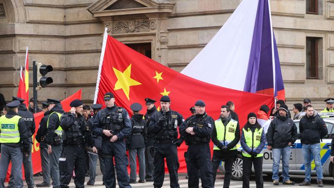 Policie při návštěvé čínského prezidenta