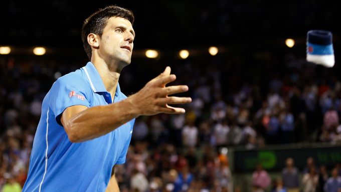 Novak Djokovič slaví postup do finále na turnaji v Miami.
