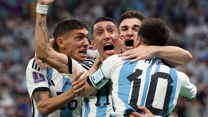 Euforie Argentinců po brance Lionela Messiho.