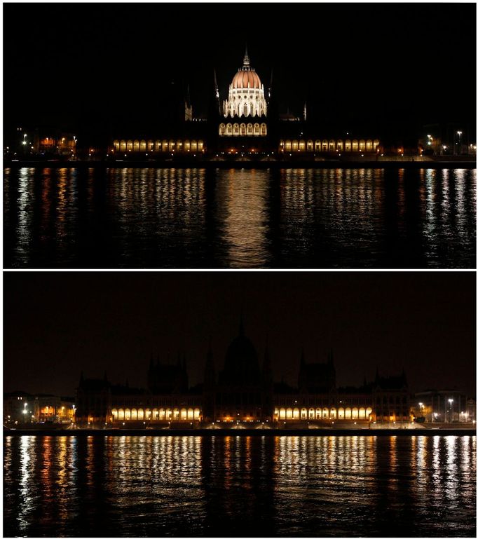 Na hodinu jako by ze světa zmizel i maďarský parlament v Budapešti