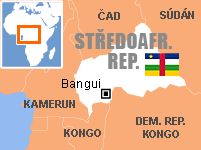 Mapa - Středoafrická republika