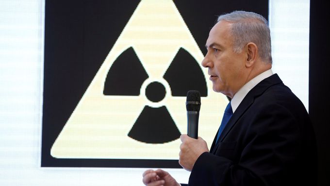 Izraelský premiér během pondělního projevu.
