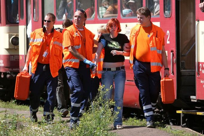 Záchranáři na místě ošetřili patnáct lehce zraněných cestujících z rychlíku. Pět z nich bylo převezeno do benešovské nemocnice, po ošetření propuštěno.