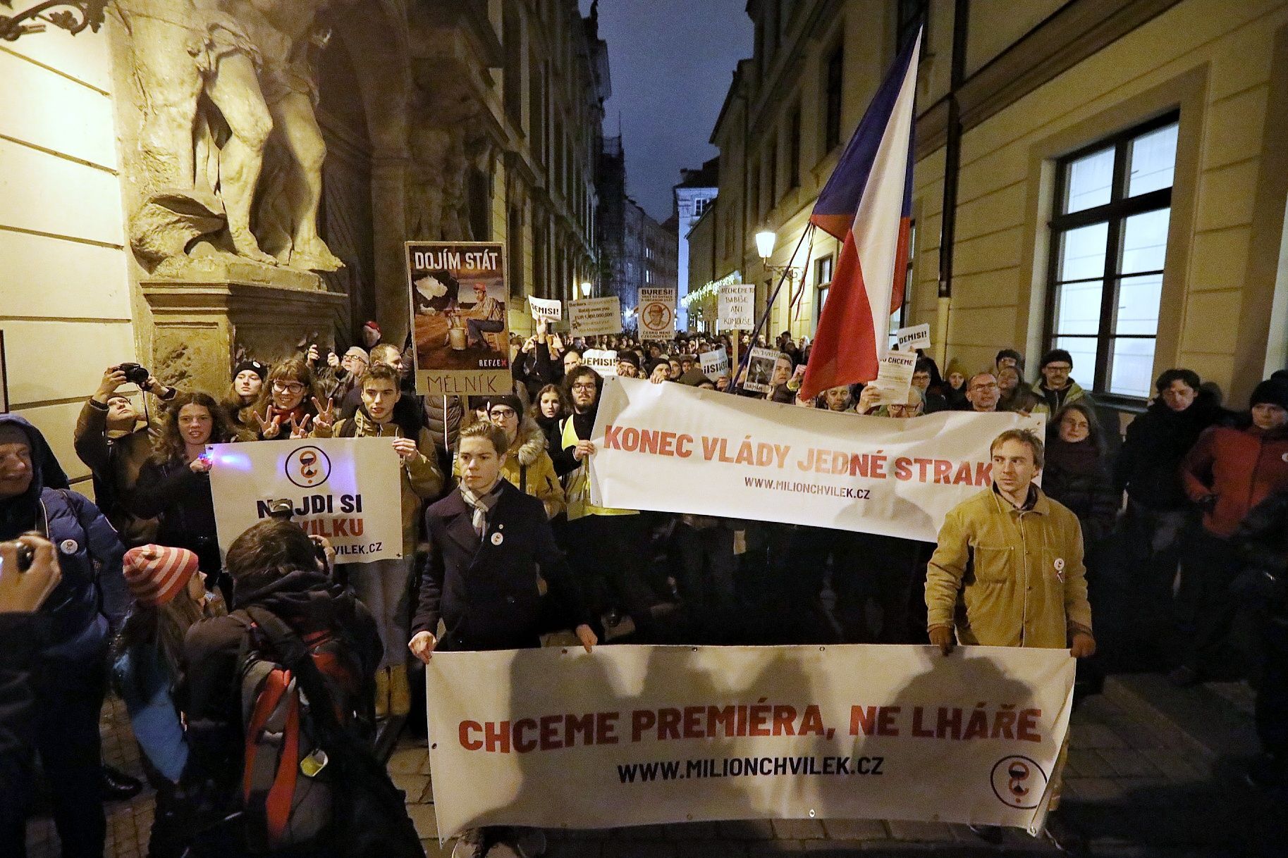 Demonstrace Václavské náměstí milion chvilek 17. prosinec 2019