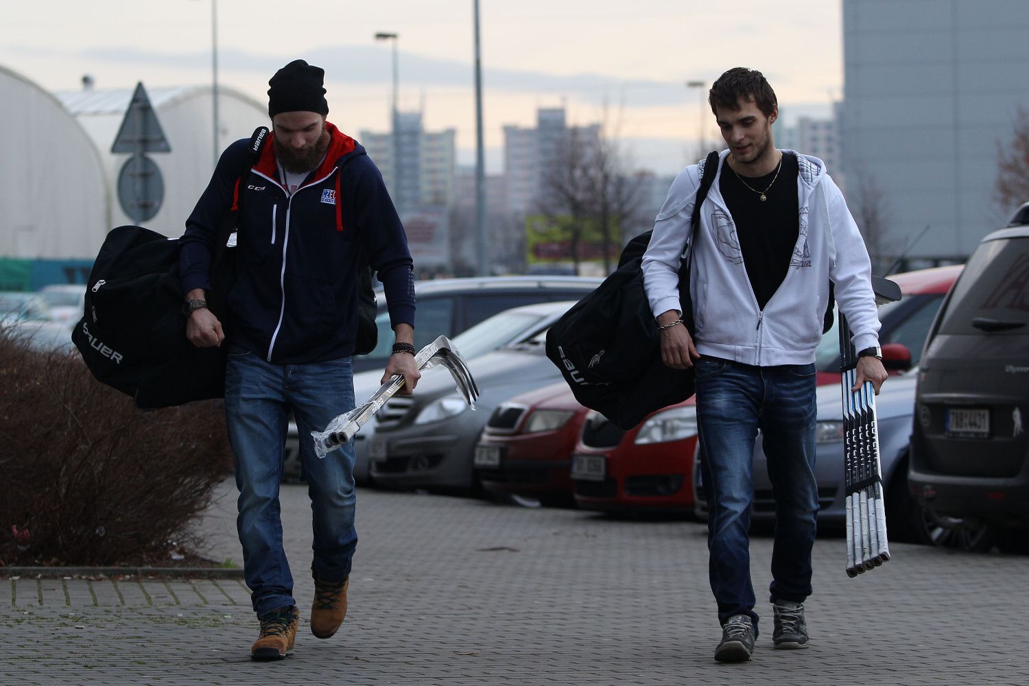 Soustředění před Channel One Cupem 2014: Adam Polášek a Vladimír Eminger