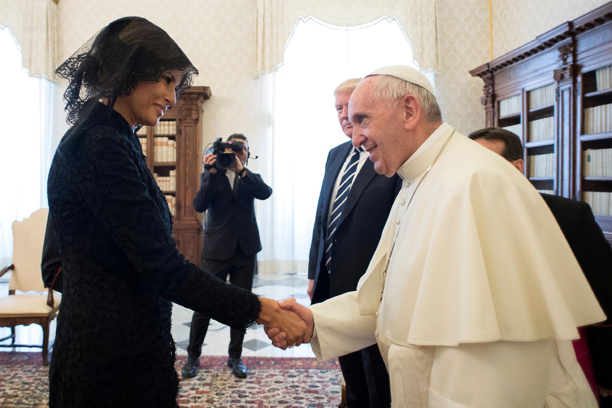 Melania Trumpová a papež, květen 2017