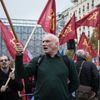 Protivládní demonstrace za demisi vlády 28. října 2022, Václavské náměstí - KSČM, komunisté