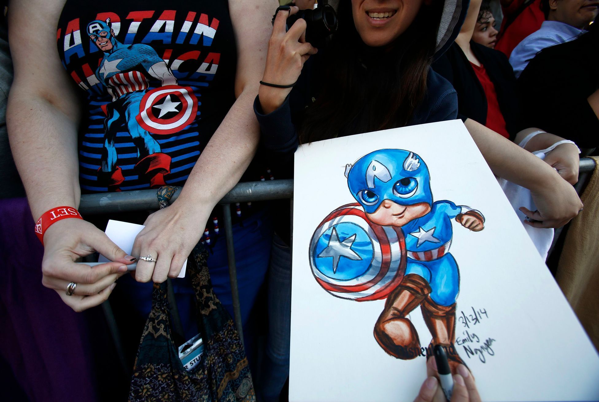 Fans wait at the premiere of &quot;Captain America: The Winter Soldier&quot; at El Capitan theatre in Hollywood