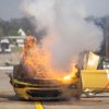 Crashtest elektromobilu, požár elektromobilu