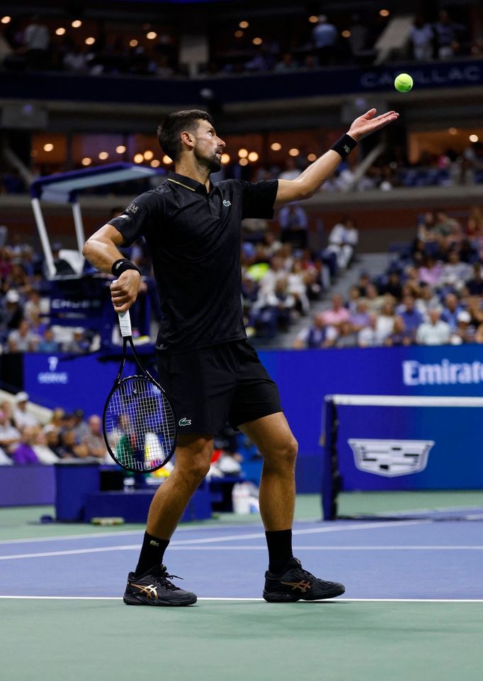 Novak Djokovič v utkání 3. kola US Open 2025