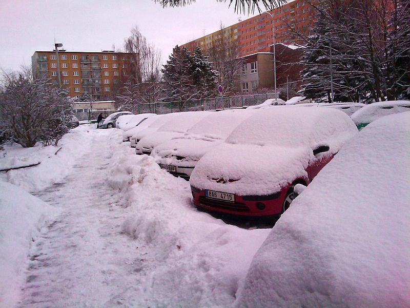 Sněhová nadílka v Praze, pátek 29. ledna