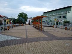 Pohled na novou pěší zónu města Štúrovo.