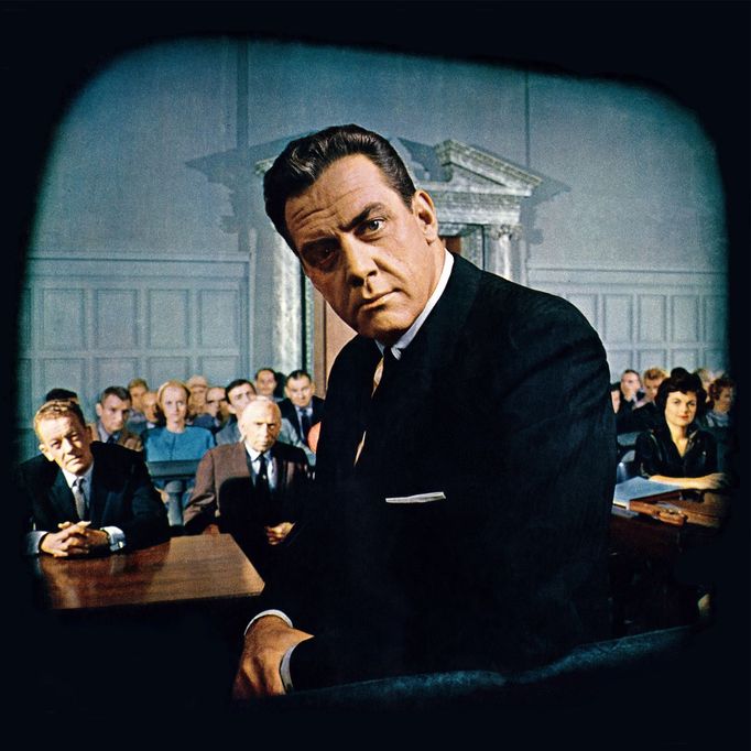 Raymond Burr jako Perry Mason, 1961.