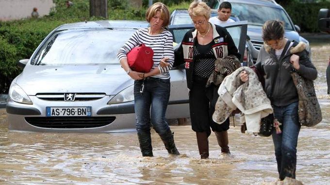 Záplavy ve Francii, ilustrační foto.