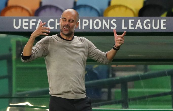 Manchester City - Olympique Lyon. Bezmocný Pep Guardiola.